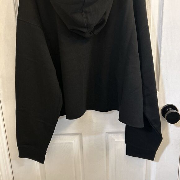 Wild Fable Women’s Black Cropped Hoodie Drawstring Raw Hem Pullover Size 3X NWT - Picture 10 of 16